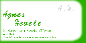 agnes hevele business card